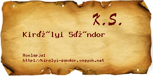 Királyi Sándor névjegykártya